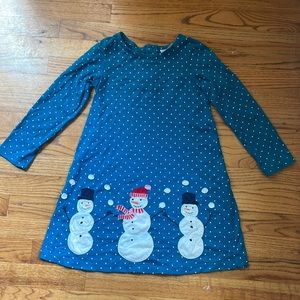 Hanna Andersson girls snowman dress 120 ☃️